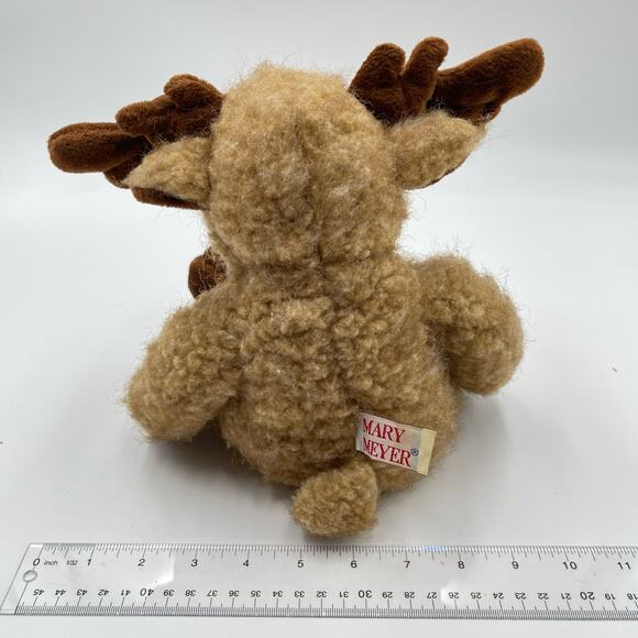 Vintage Mary Meyer 1996 Plush MOCHA MOOSE Bean Bag Curly Stuffed Velvet BE8L78 - Picture 5 of 10